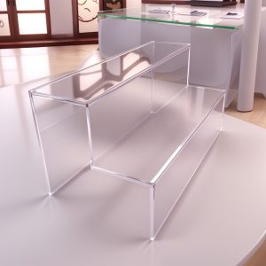 ultra clear display stand two tier