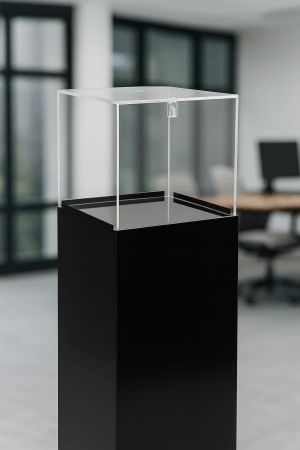 donation box with pedestal