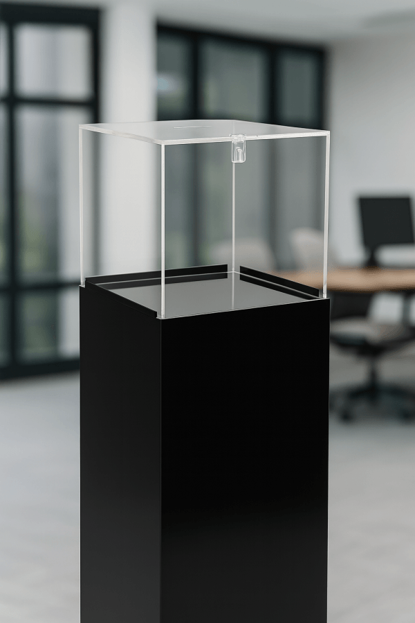 donation box with pedestal