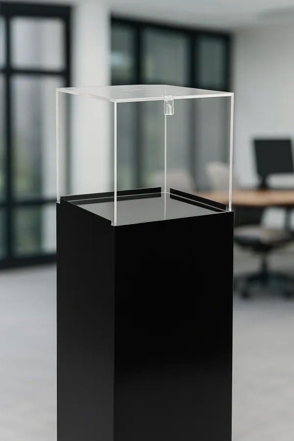 donation box with pedestal