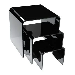 glossy black acrylic riser