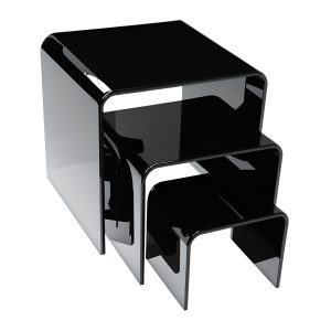 Black Acrylic Riser Display – 6.75 X 6.75 X 2 Inches – Countertop Retail Caddy