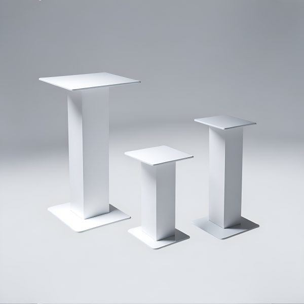 white pedestals for tabletops