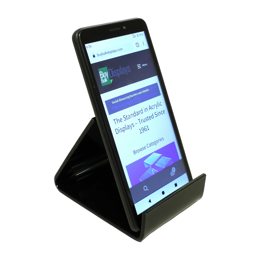 Black acrylic smartphone stand