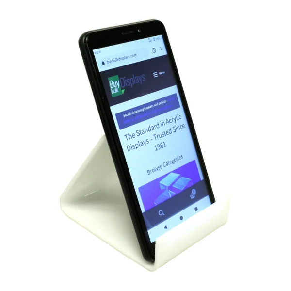 White acrylic smartphone stand