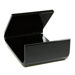 black acrylic phone stand clost front