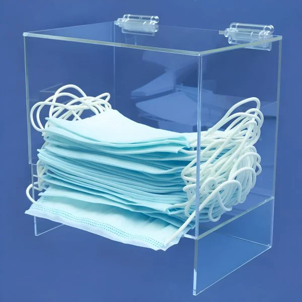 clear acrylic facemask dispenser countertop